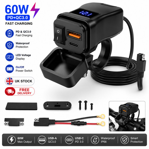 Dual motorbike usb charger - motorbike,