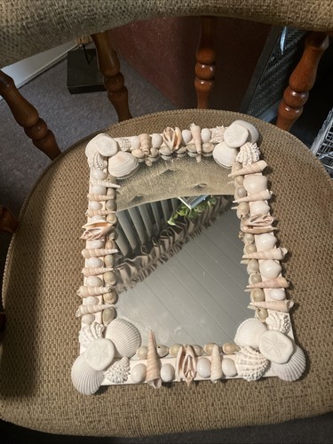 Handmade seashell mirror - seashell,