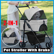 Pet Stroller Dog Cat Puppy Pram Pushchair Travel Cart Jogging Buggy Carrier NEW
