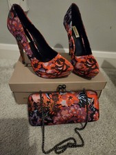 Ladies Dune Shoes - High Heels and matching bag set. Good Condition. Colourful