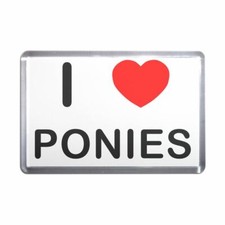 Ponies I Love Heart Plastic Fridge Magnet (S, M, L, XL)