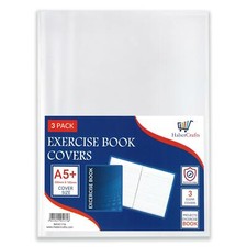 A5+ Clear Exercise Book Cover Plastic Protecting Sleeve School Notebook (3 Pack)
