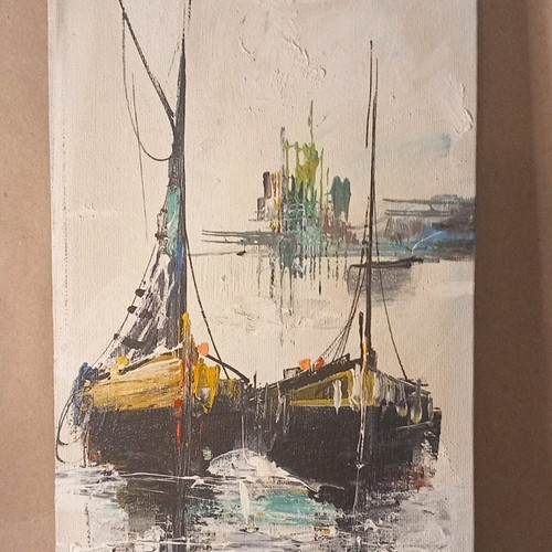 Abstract harbour boats - abstract,
