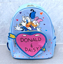 Loungefly Disney Donald Duck and Daisy Duck Hearts Mini Backpack Blue Love RARE