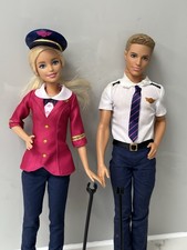 BARBIE PINKPASSPORT KEN & BARBIE FLIGHT ATTENDANT PILOT DOLL