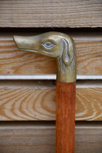 Vintage piece brass dog head - piece,