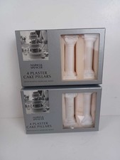 2 X NEW M&S Plaster Wedding Cake Pillars With Dowling Rods - 8 In Total