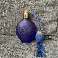 Vintage Blue Perfume Puffer  bottle 
