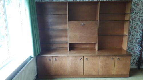 Vintage teak wall - unit, with