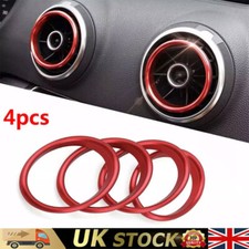 Red 4X For Audi Air Vent Rings
