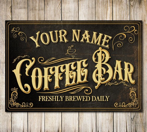 Personalised coffee sign bar - sign,
