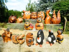 Wooden animal carvings - wooden,