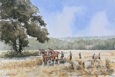 Eric Thompson Haymaking at Dinsdale N Yorkshire Original Watercolour Painting