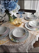 Next lila 12Pc Tableware Dining Plates bees dragonfly thistle daffodils ladybird