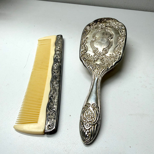 Vintage ornate hair brush - hair, &