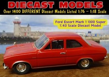 RED 1968 FORD ESCORT SUPER 2-DOOR MARK 1; 1:43 SCALE VANGUARDS DIECAST MODEL CAR