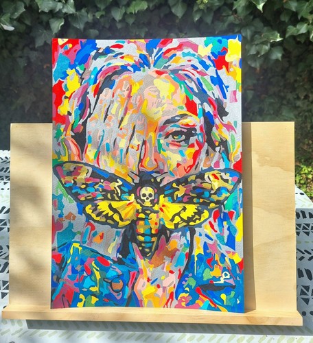 Lady with moth original - lady,