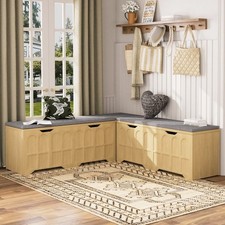 63" L-shaped Storage Bench