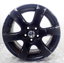 VOLKSWAGEN POLO 15'' BLACK ALLOY WHEEL RIM  6Q0601025R (R-124)