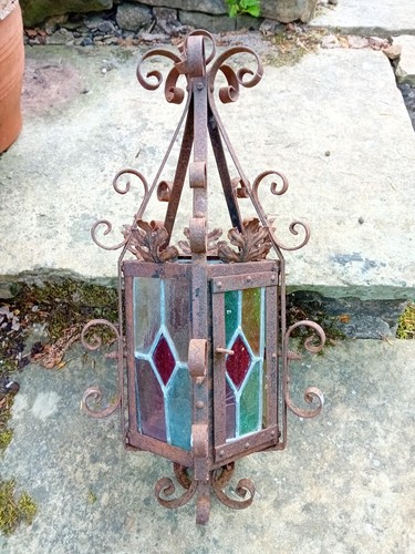 Antique stained glass wrought - antique,
