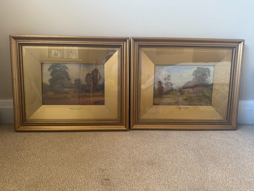 Pair antique watercolours - of,
