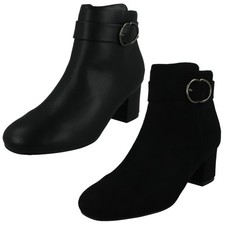 Ladies Spot On Block Heel Wide