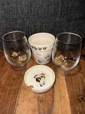 Bee Bundle Honey Pot And 2 Bee Glasses