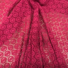 Wine Red Heavy Cotton Net Lace