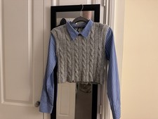 Zara Women’s Contrast Cable Knit Sweater Size M