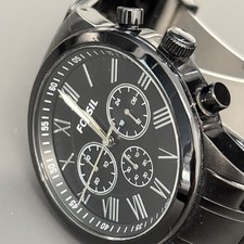 Fossil Small Flyn BQ1743 Men's Black Stainless Steel Analog Dial Watch 5ATM/50m