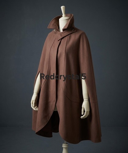 Women brown wool - cape, coat