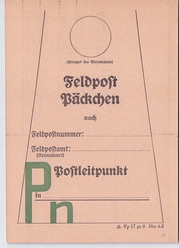 Field post parcel - field, registration