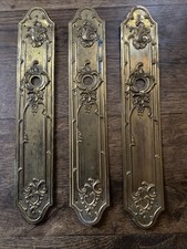 Antique Brass Finger Plates for Door x 3 Victorian Style Reclaimed