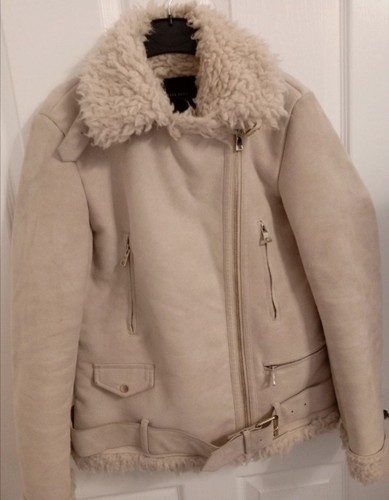 Zara faux shearling biker - faux,