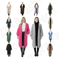 womens Chunky Knitted Oversized Cardigan Women Balloon Sleeve Long Maxi Cardigan