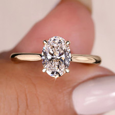 1 CT Solitaire Oval Lab Grown