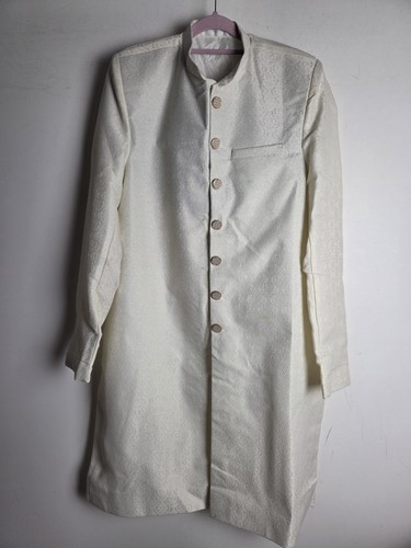 Mens white brocade - brocade, indian