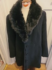 Ladies CC size 18 Black Faux Fur Lined Coat