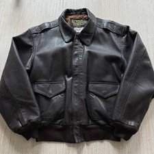 US Wings Flight Type A-2 Brown Leather Jacket Mint Condition Size XL Made In USA