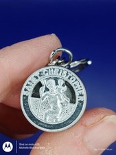 Silver Tone 6D St Christopher Change Holder With A 1948 Sixpence Keyring