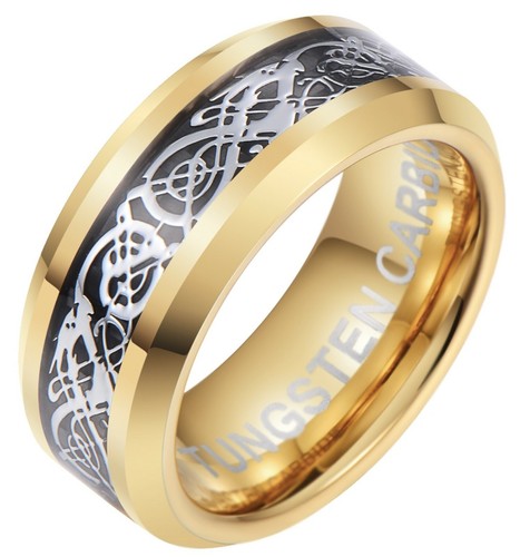 Silver celtic dragon - silver, inlay