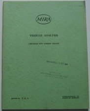 Chrysler New Yorker 1958 MIRA Confidential Test Report No. VA.6