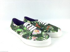 Zara Canvas Green Print Shoes Flats Size UK5 EUR38 US7.5 REF 3703 301