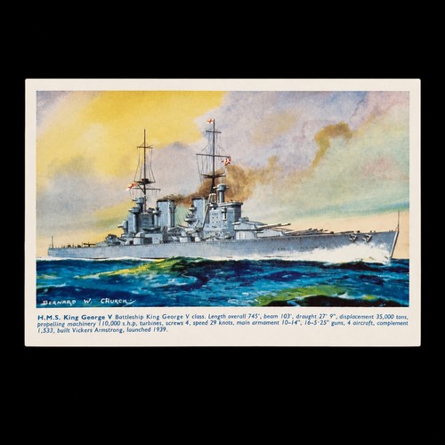 Postcard hms king - king, george