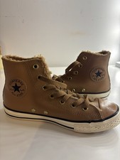 Converse Chuck Taylor All Star tan leather and fleece Children’s Size 2 