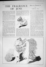 Old 1925 June Flowers Garden Ladies Fashion Tango Georgette Glynne Cr 20th