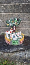 Vintage Staffordshire Pottery Figural Scene Ceramic Ornament