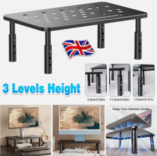 3 Heights Ergonomic Monitor Metal Stand Riser Computer PC Monitor Mesh Platform