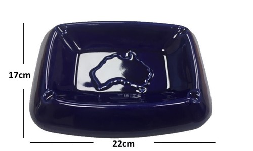 Ceramic ashtray blue - ceramic, /