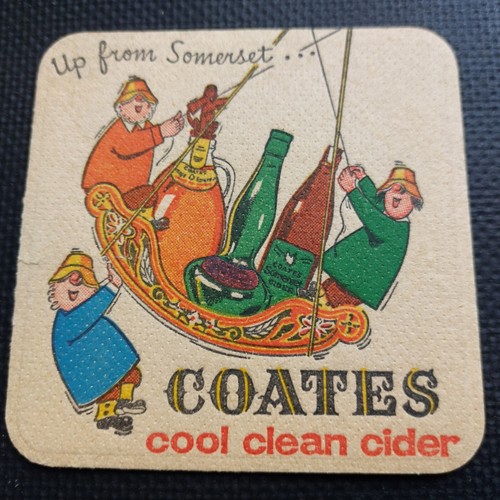 Coates cider beer mat cat - coates,